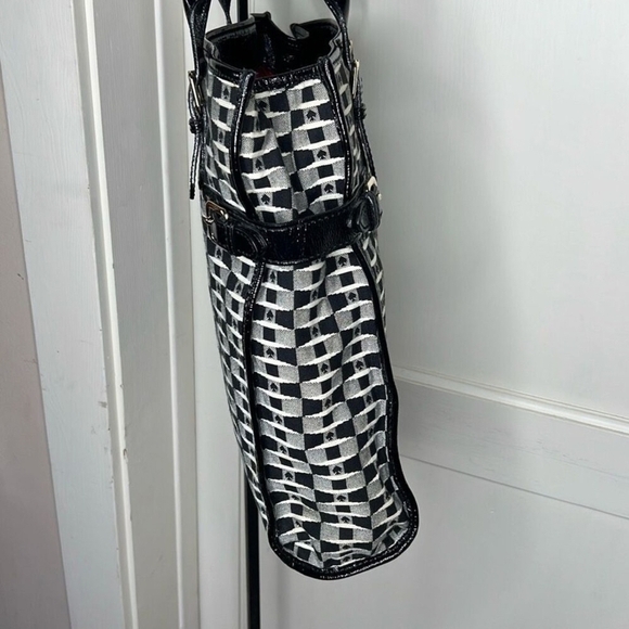 Kate Spade Large Checkered ♠️ Tote/Bag Story Book Lining HTF RARE FIND! FEW MADE - Picture 4 of 6